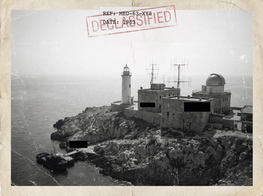 Declassified aerial photograph of the facility, REF: MED-63-XYZ, 1963